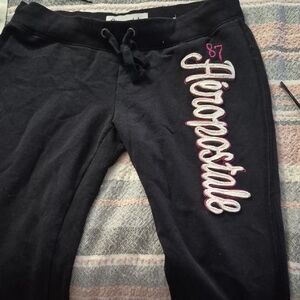 Aeropostale Black and Pink Kids Sweatpants